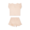 Sunset grid | oranje wit meisjes set strand - muslin
