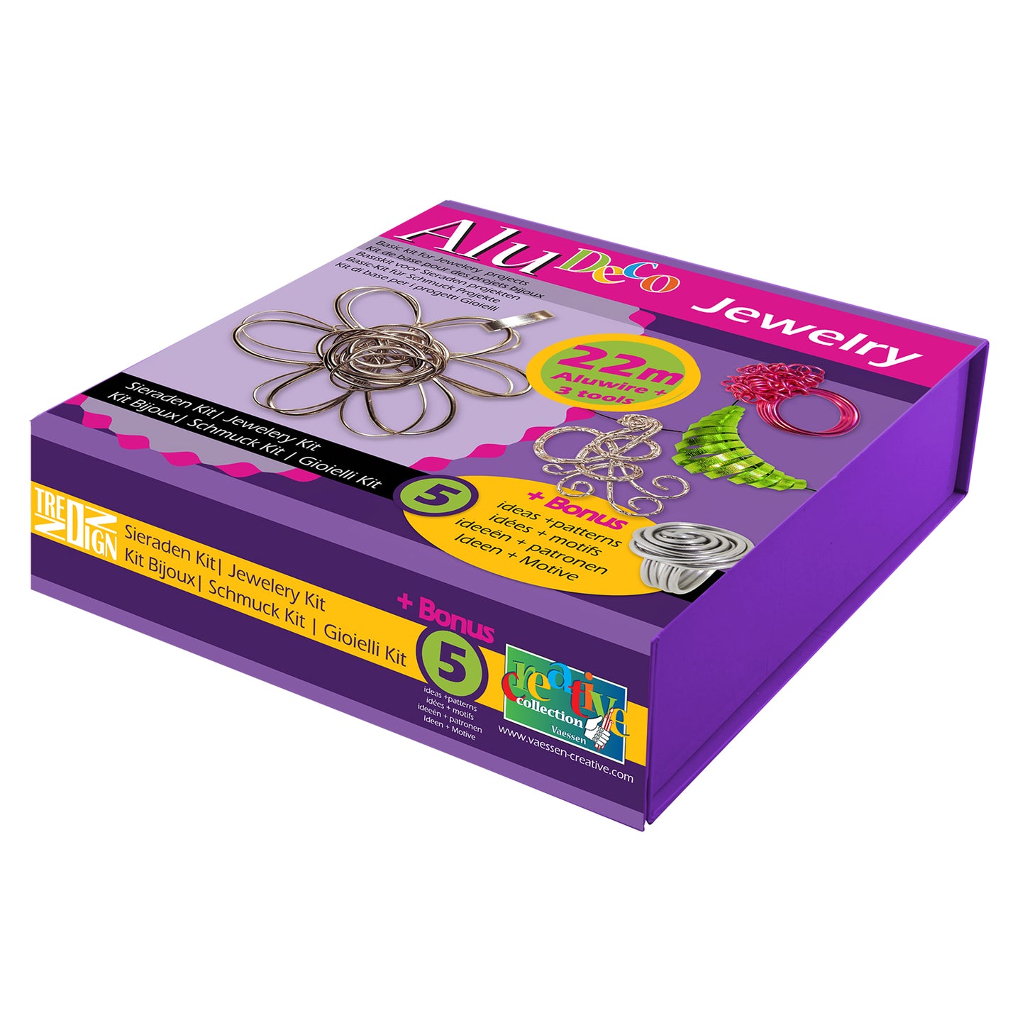 Vaessen creative • kit di gioielli decorativi in ​​alluminio 28 pezzi.