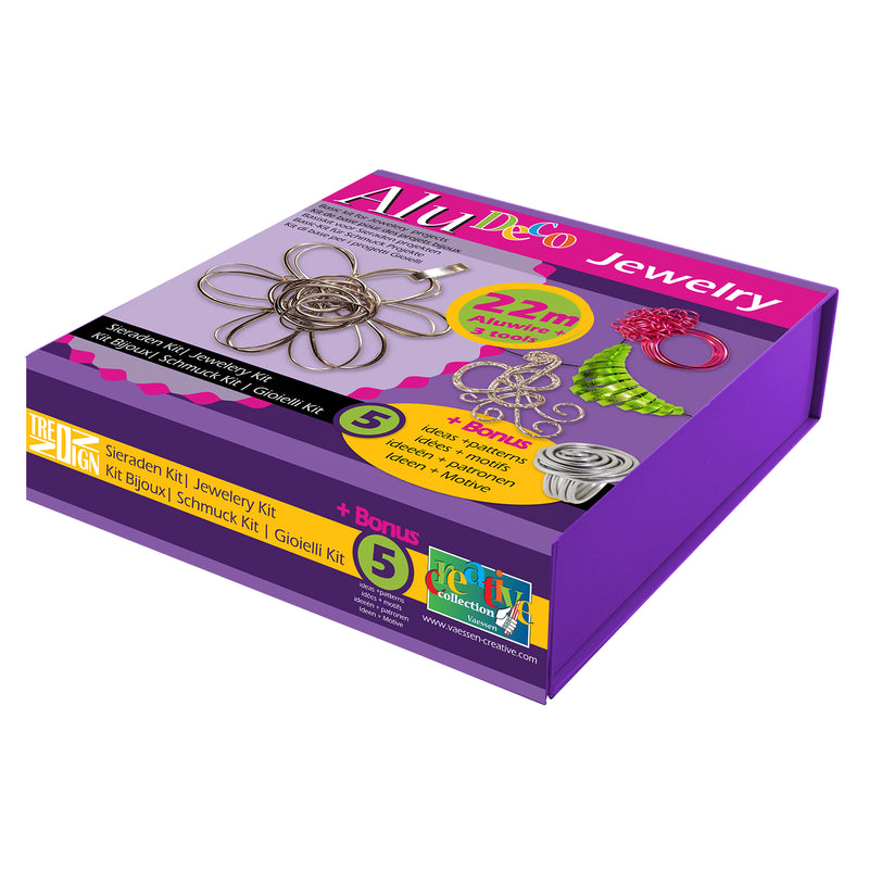 Vaessen creative • kit di gioielli decorativi in ​​alluminio 28 pezzi.