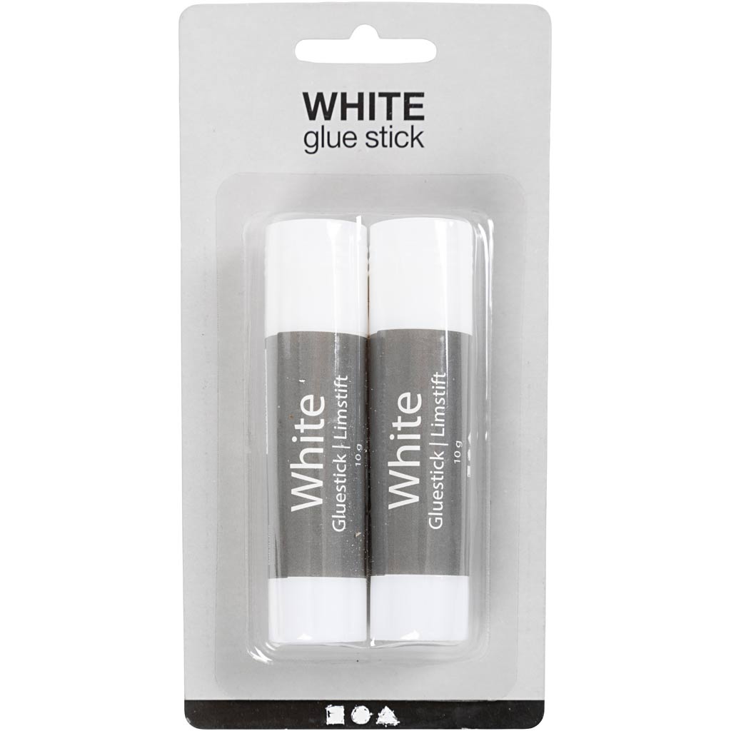 Creativ company white glue stick, round, 10 gr, 2 pieces 1 box