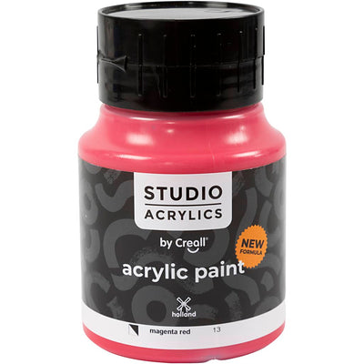Pintura acrílica Creall studio, semiopaca, rojo magenta (13), 500 ml 1 botella