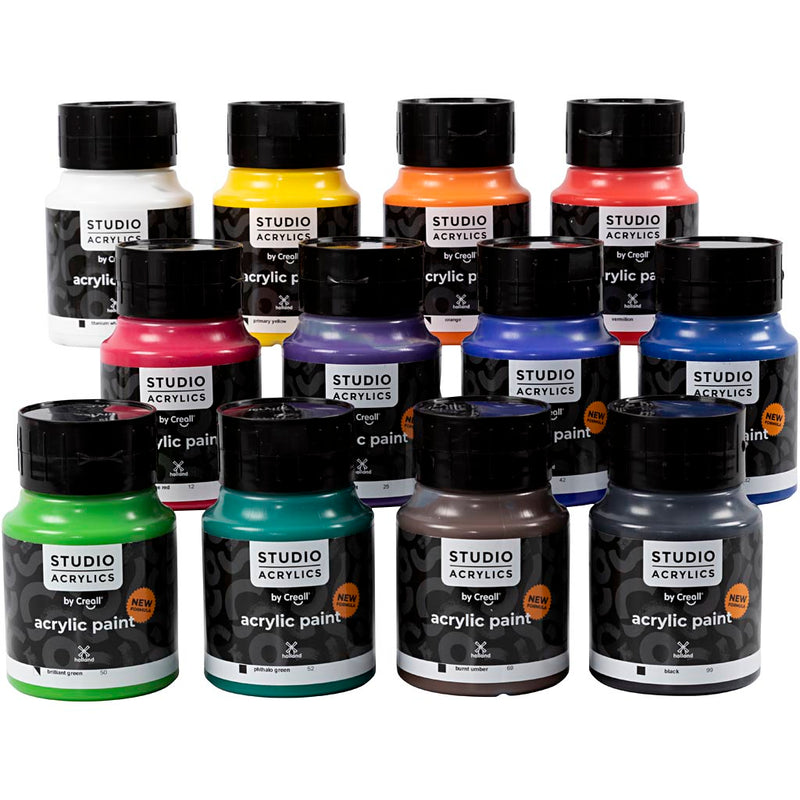 Vernice acrilica Creall studio, vari colori, 12x500 ml 1 scatola