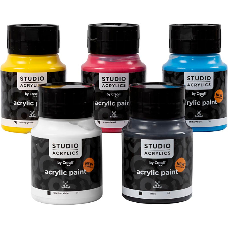 Vernice acrilica Creall studio, vari colori, 5x500 ml 1 scatola