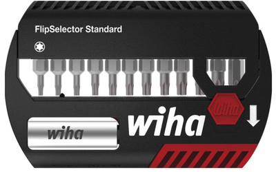 Wiha bitset flipselector standard 25 mm (zwart rood, torx® 13-delig 1 4 c6,3 met riemclip)