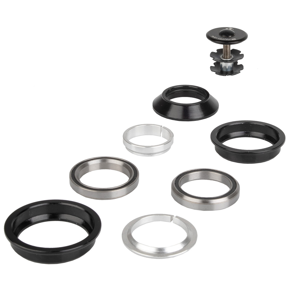 M-Wave ball head SS44 44 C 8-piece Black Silver