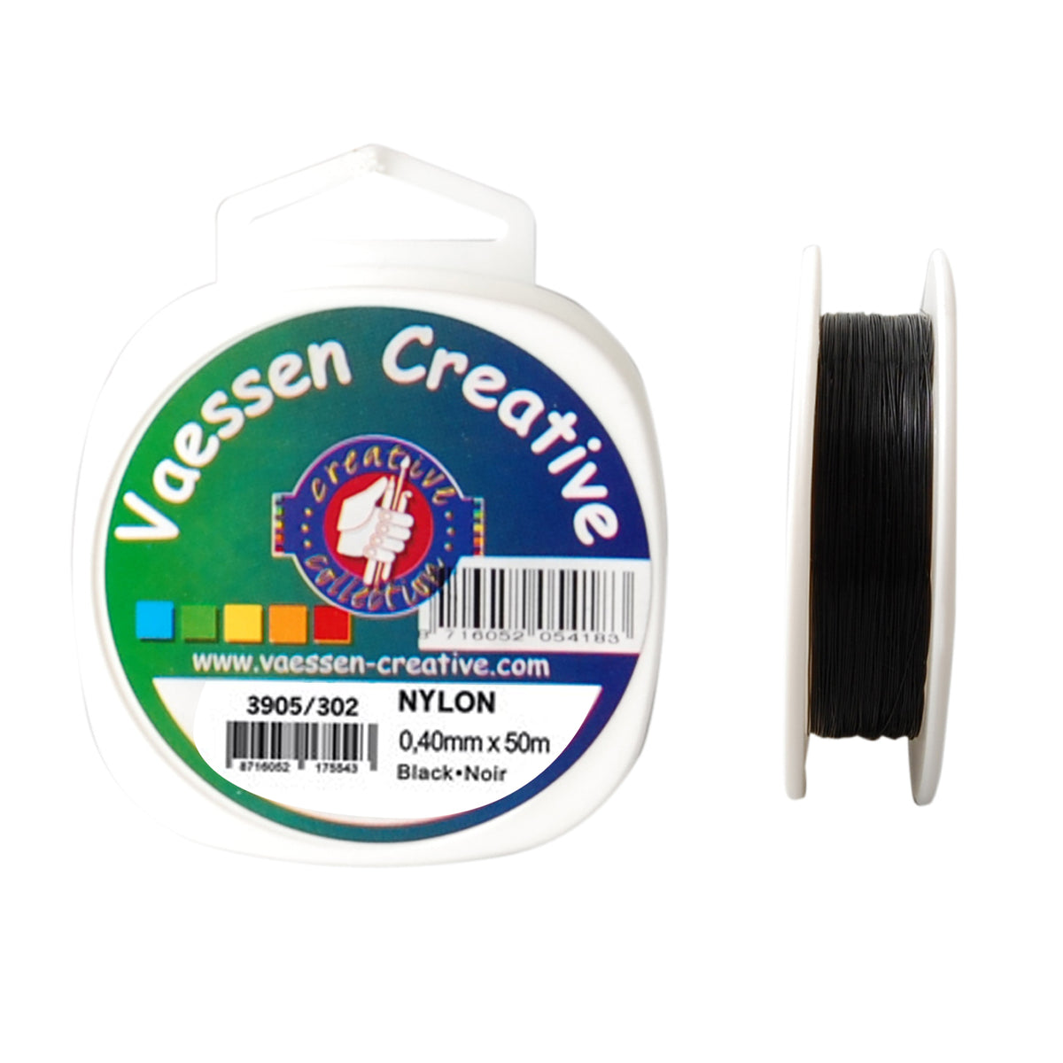 Vaessen creative • nylon draad 0,4mm 50m zwart