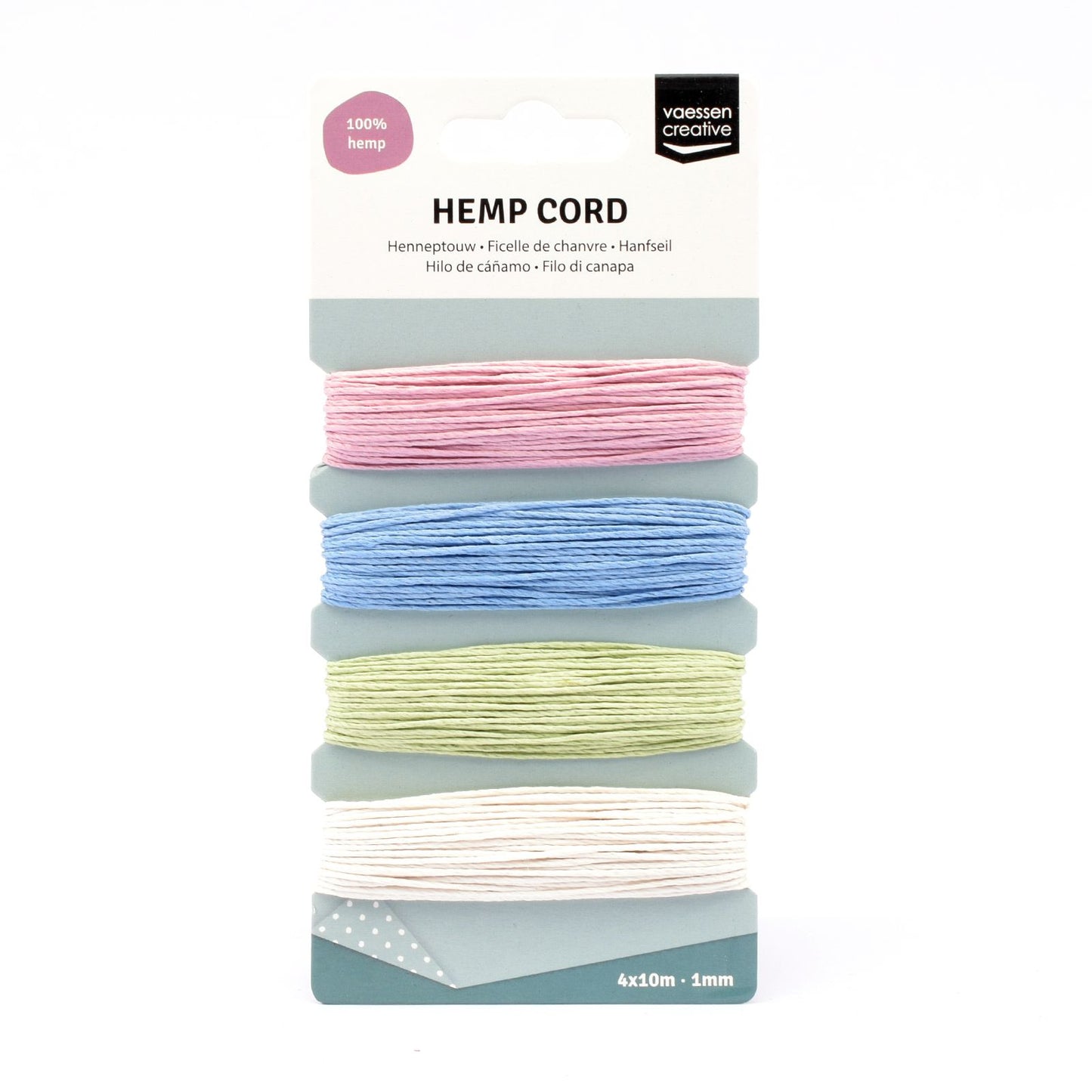 Vaessen creative • Assortimento di corde di canapa 4x10m molla