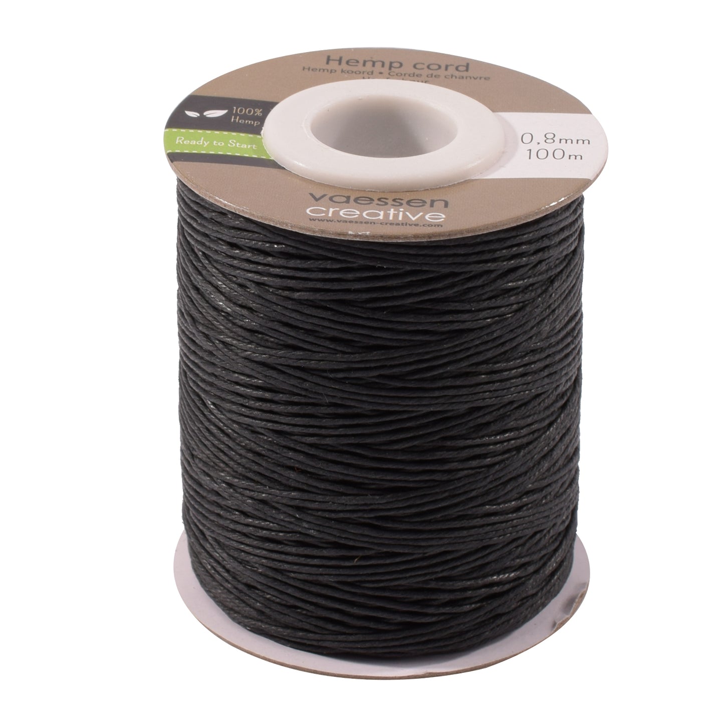 Vaessen creative • corda di canapa nera 0,8 mm x 100 m