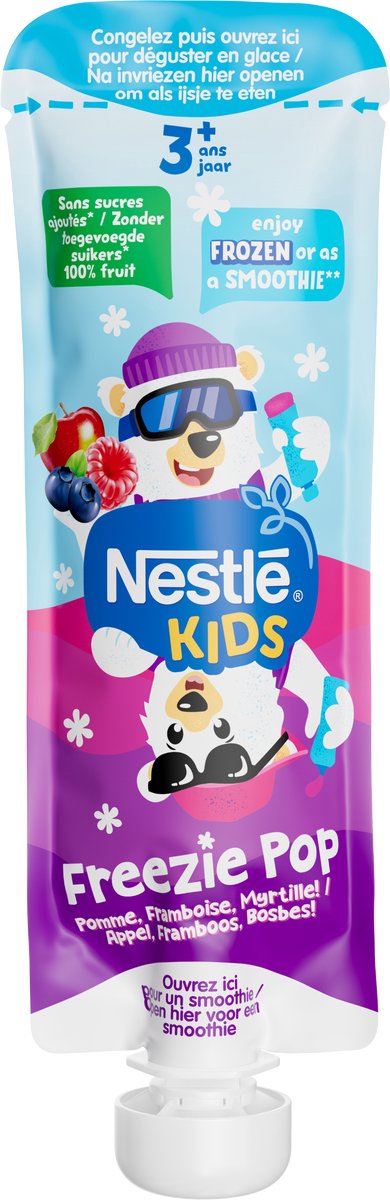 Nestlé bambini freezie pop mela lampone mirtillo - 3+ anni - 12 x 70 g