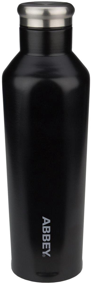 Abbey camp abbey drinkfles dubbelwandig - godafoss - 0.48 l - zwart zilver - 0,48 l