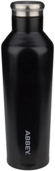 Botella para beber de doble pared Abbey Camp Abbey - Godafoss - 0,48 l - negro plateado - 0,48 l
