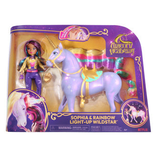Unicorn academy gift set unicorn wildstar rainbow light up pop sophia