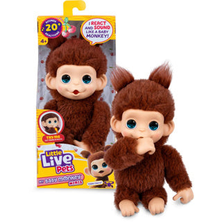 Spectron little live pets my baby mini monkey brown - interactieve knuffel