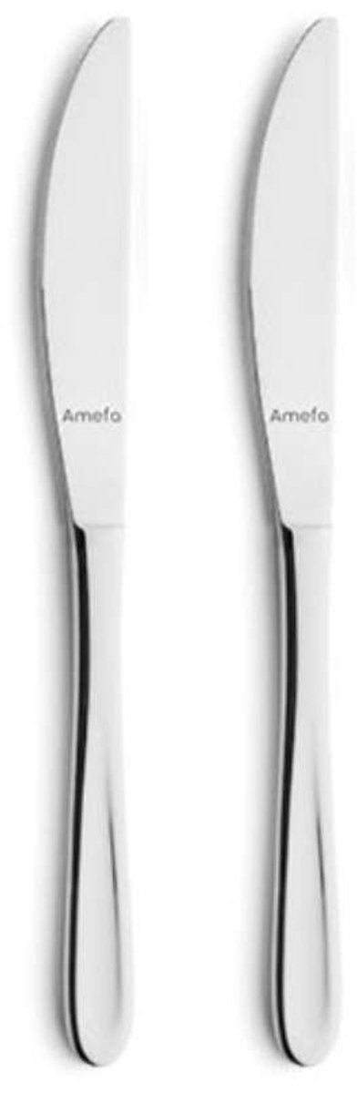 Amefa - monaco - set coltelli dessert 2 pezzi - per 2 persone - color argento - acciaio inox - lavabile in lavastoviglie - 18 10 - 2 persone