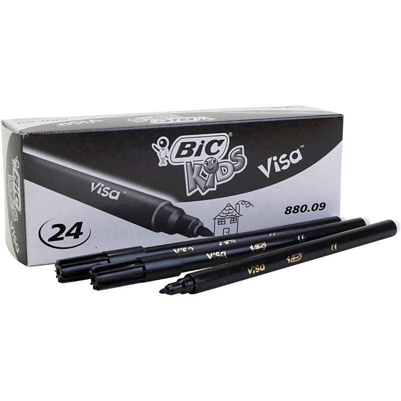 BIC Visa Fine Marker, Line Dige 0,7 mm, nero, 24 pezzo 1 scatola