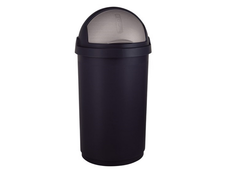 Pattumiera a rotelle Curver 50l nero argento
