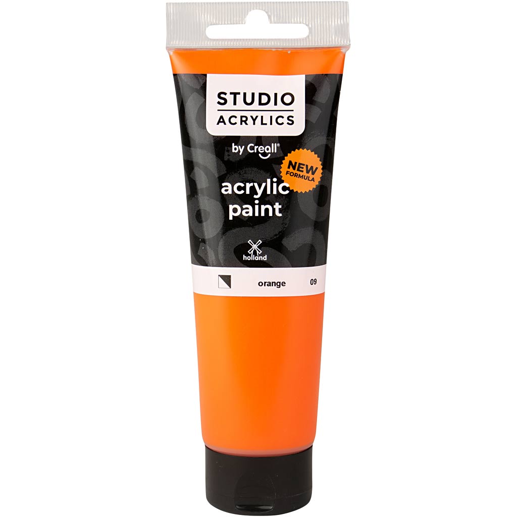 Vernice acrilica Creall Studio, semiopaca, arancione (09), 1 flacone da 120 ml
