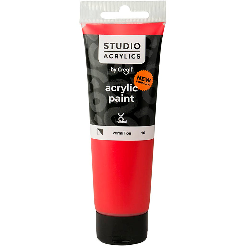 Vernice acrilica Creall Studio, semiopaca, vermiglio (10), 1 flacone da 120 ml