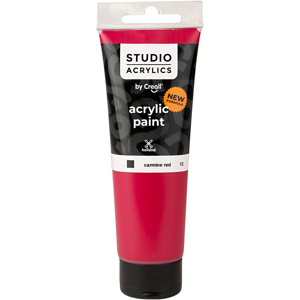 Pintura acrílica Creall studio, opaca, rojo carmín (12), 120 ml 1 botella