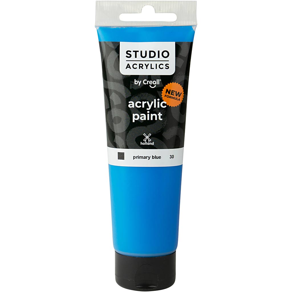 Pintura acrílica Creall Studio, opaca, azul primario (30), 120 ml 1 botella