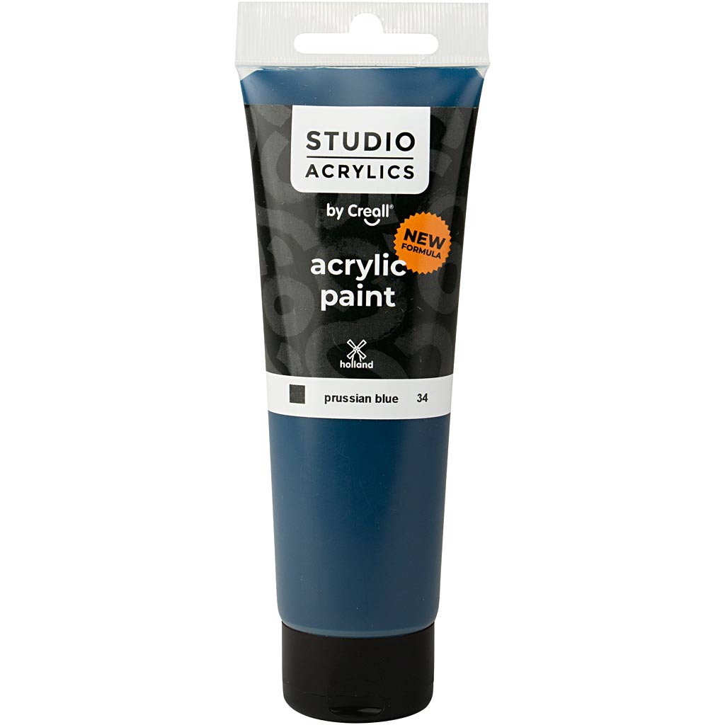 Pintura acrílica Creall Studio, opaca, azul de Prusia (34), 120 ml 1 botella