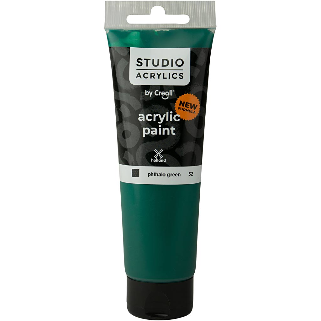 Pintura acrílica Creall Studio, opaca, verde ftalo (52), 120 ml 1 botella