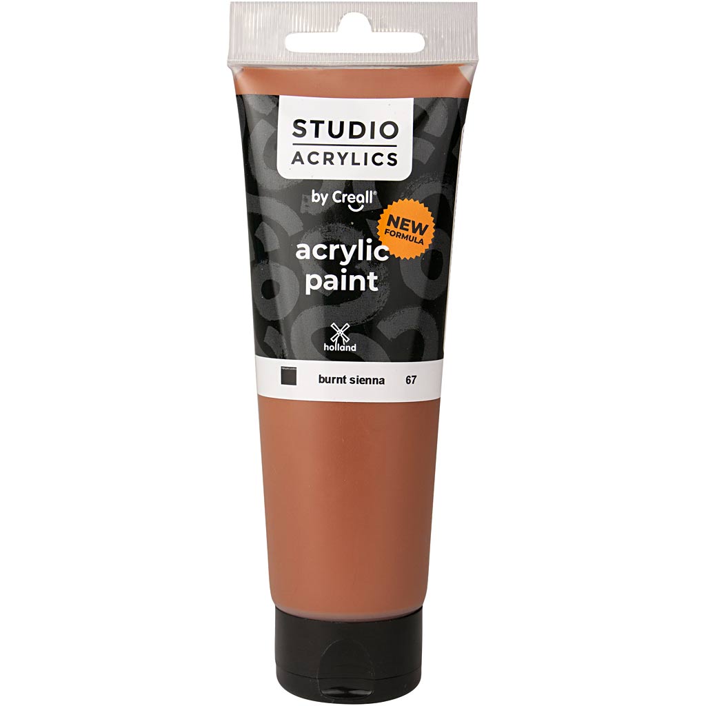 Pittura acrilica Creall Studio, opaca, terra di Siena bruciata (67), 1 flacone da 120 ml