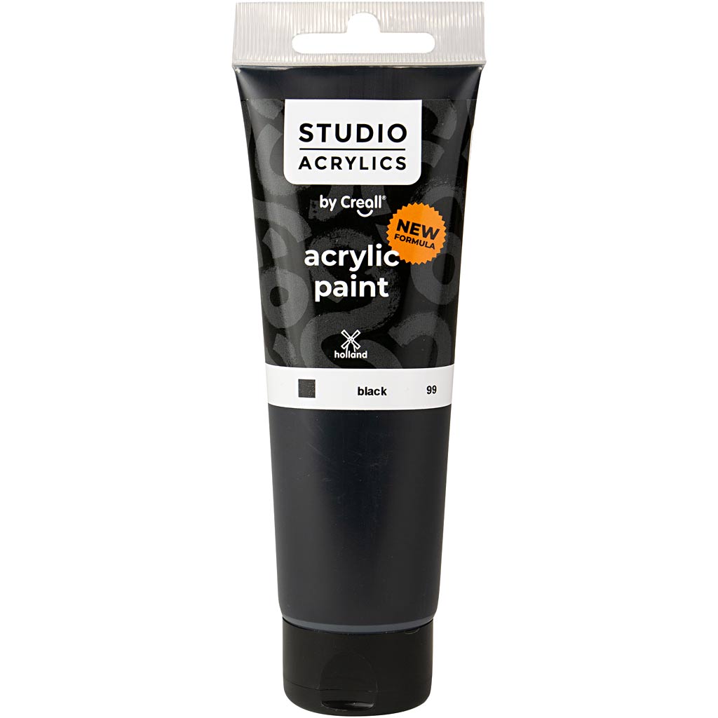 Pintura acrílica Creall studio, opaca, negra (99), 120 ml 1 botella