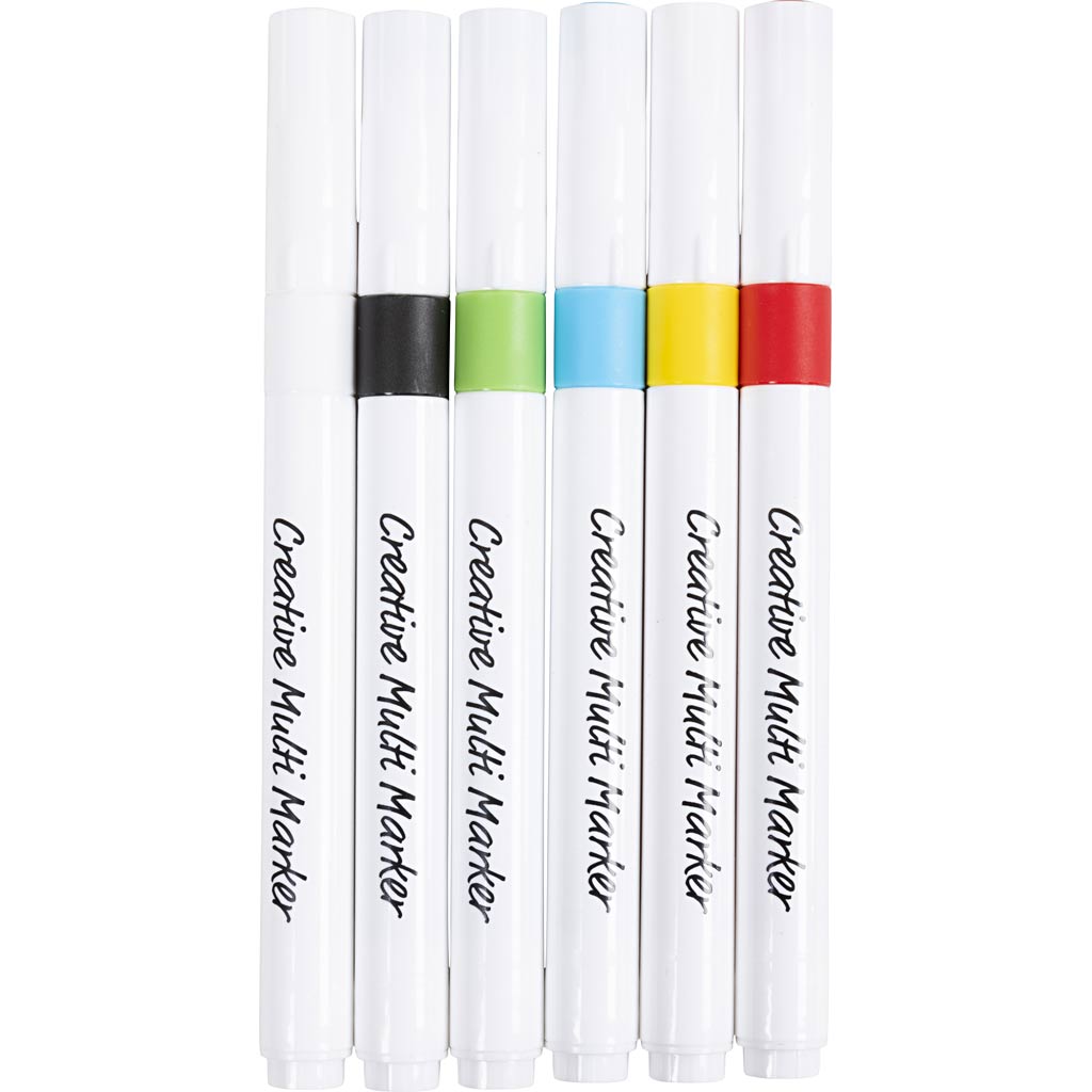 Creativ Company Creative Multi Marker, larghezza tratto 4 mm, vari colori, 6 pezzi 1 scatola