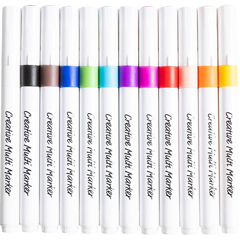 Creativ Company Creative Multi Marker, larghezza tratto 4 mm, vari colori, 12 pezzi 1 scatola