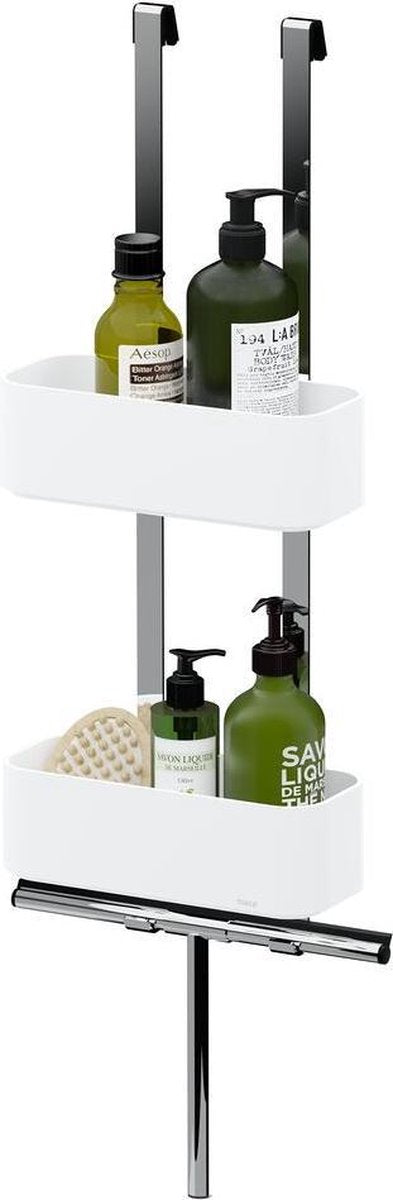 Tiger 2 ripiani - piatto doccia sospeso 25 cm - senza fori - bianco