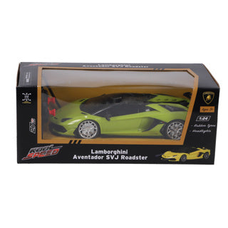 Lamborghini Aventador SVJ Radio Comandata 1:16 - Scala, Verde Neon, Fari LED, 2.4GHz - 2
