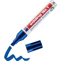Permanent marker edding no. 1 blue 1-5 mm chisel tip