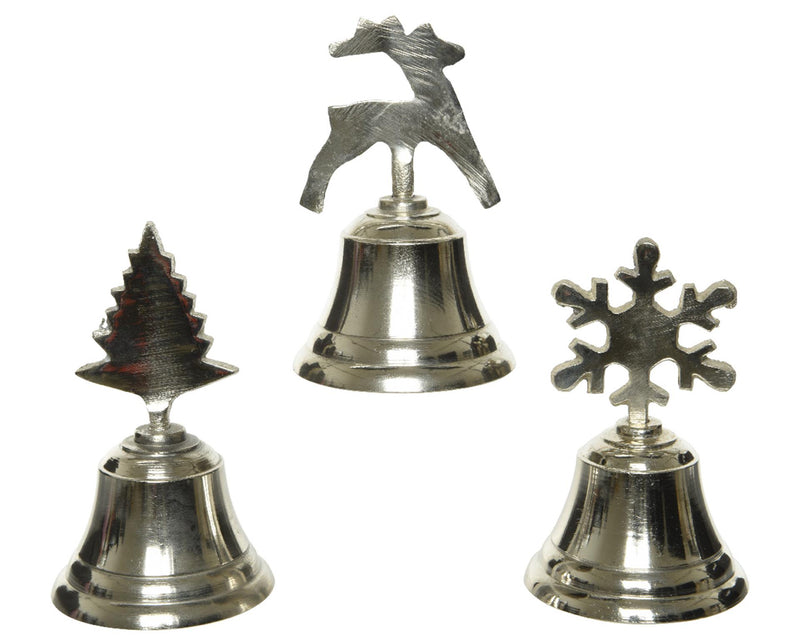 Campanello da tavolo Decoris con alluminio argento