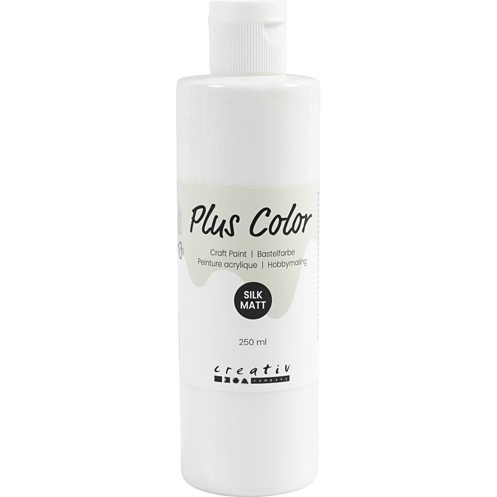Plus color acrylic paint, white, 250 ml 1 bottle