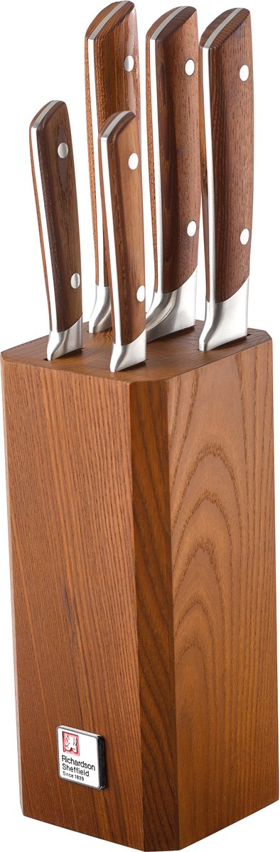 Ceppo Amefa 5 pezzi in legno di frassino carbonizzato