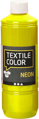 Creotime textile color semi-dekkende textielverf - neon geel, 500ml