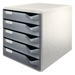 Cassettiera Leitz 5280 89 5 cassetti 28,5 x 35,5 x 39 cm grigio grigio