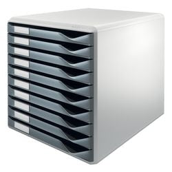 Cassettiera Leitz 5281 89 10 cassetti29,1x35,2x29,2 cm grigio grigio