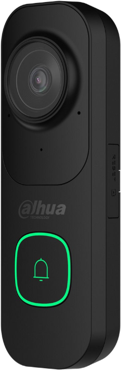Timbre WiFi inteligente Dahua con cámara negro, sin costes de suscripción