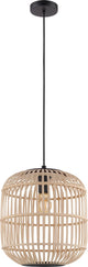 Eglo bordesley hanglamp - e27 - ø 35 cm - bamboe, rotan - zwart, bruin