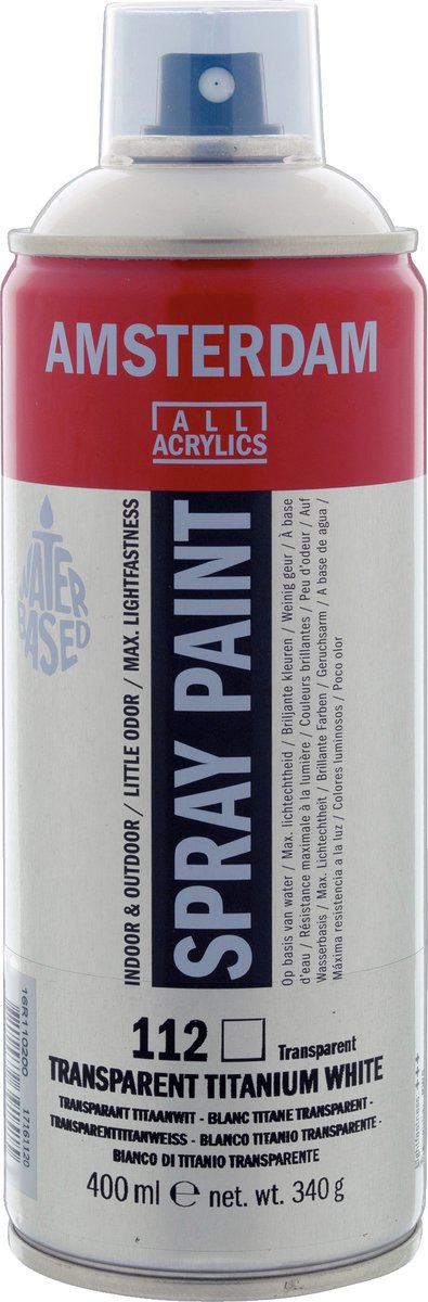 Amsterdam spuitbusverf - spraypaint - #112 - titaanwit transparant - - 400ml