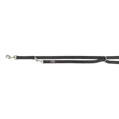 Trixie dog correa de correa premium negra ajustable doble cosida