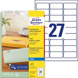 Inkjet address labels avery 250 675 transparent