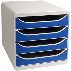 Cassettiera grande scatola multiforme 310003d a4 27,8x34,7x26,7 cm grigio chiaro blu