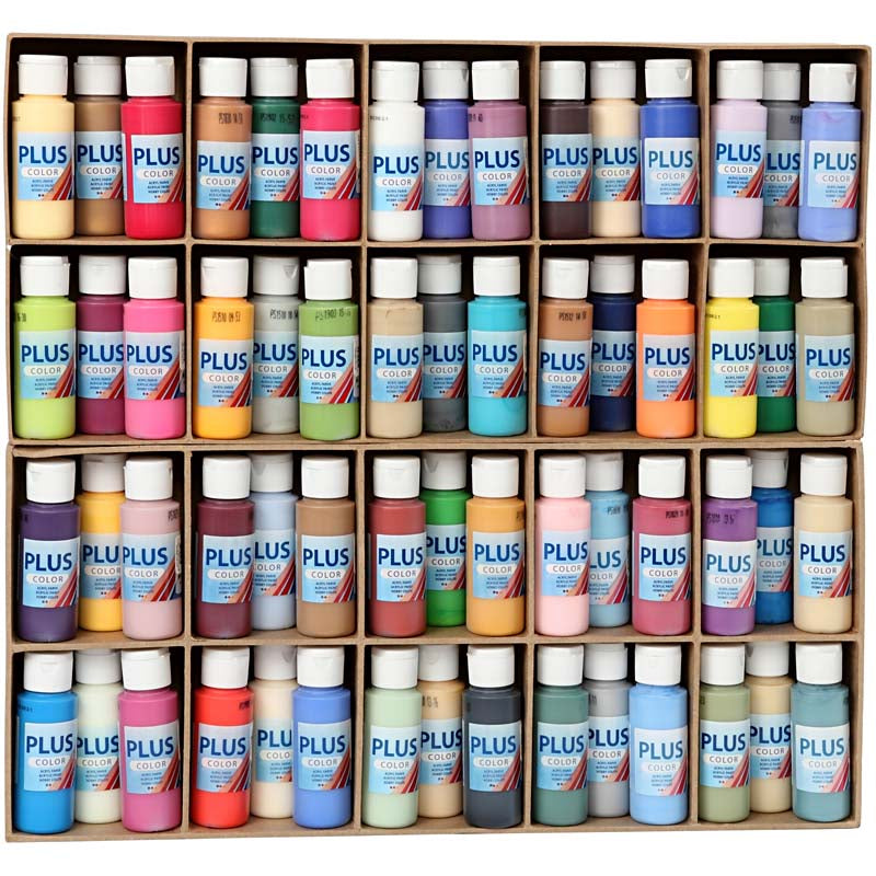 Vernice acrilica Plus color, vari colori, 60x60 ml 1 scatola