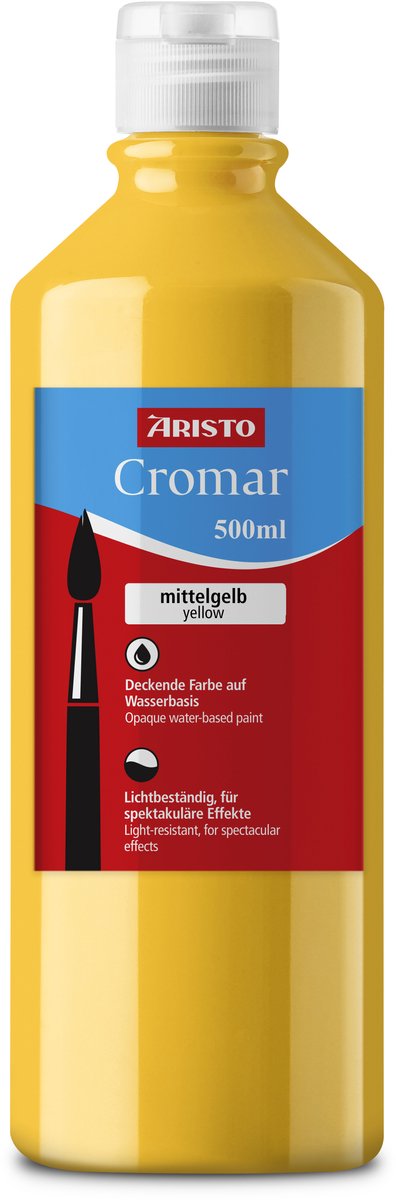 Aristo verf - cromar - acrylverf - 500ml - medium geel - ar-30920