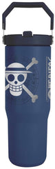 Botella para beber de una sola pieza con sombrero de paja, botella para beber unisex - azul - estándar