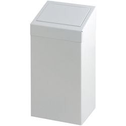 Pattumiera in metallo 34x26x70cm 50l bianco
