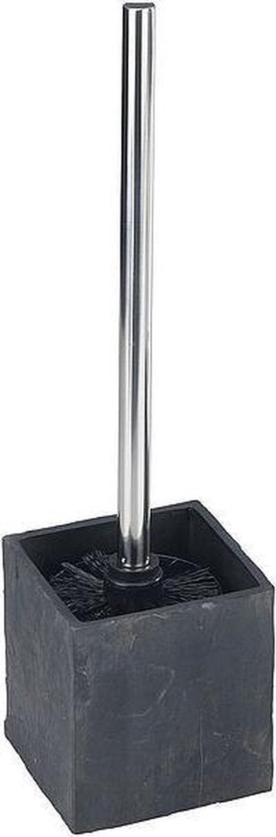 Wenko toiletborstel en houder polyresin 10 x 39 cm antraciet